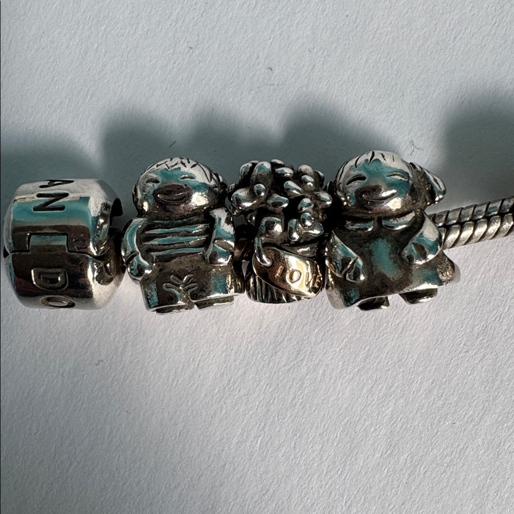 Pandora Silver Charm Bracelet w/charms - Picture 2 of 8
